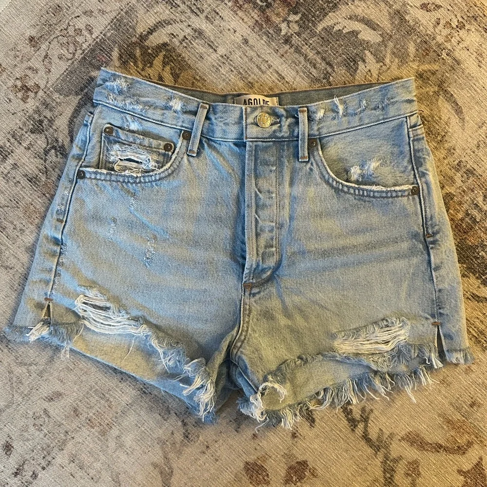 AGOLDE Jaden High Rise Cut Off Short in Broken - Picture 3 of 8